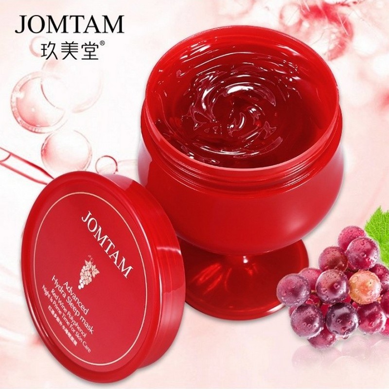 Ночная омолаживающая маска для лица с красным вином Jomtam
